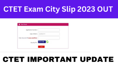CTET Exam City Slip 2023